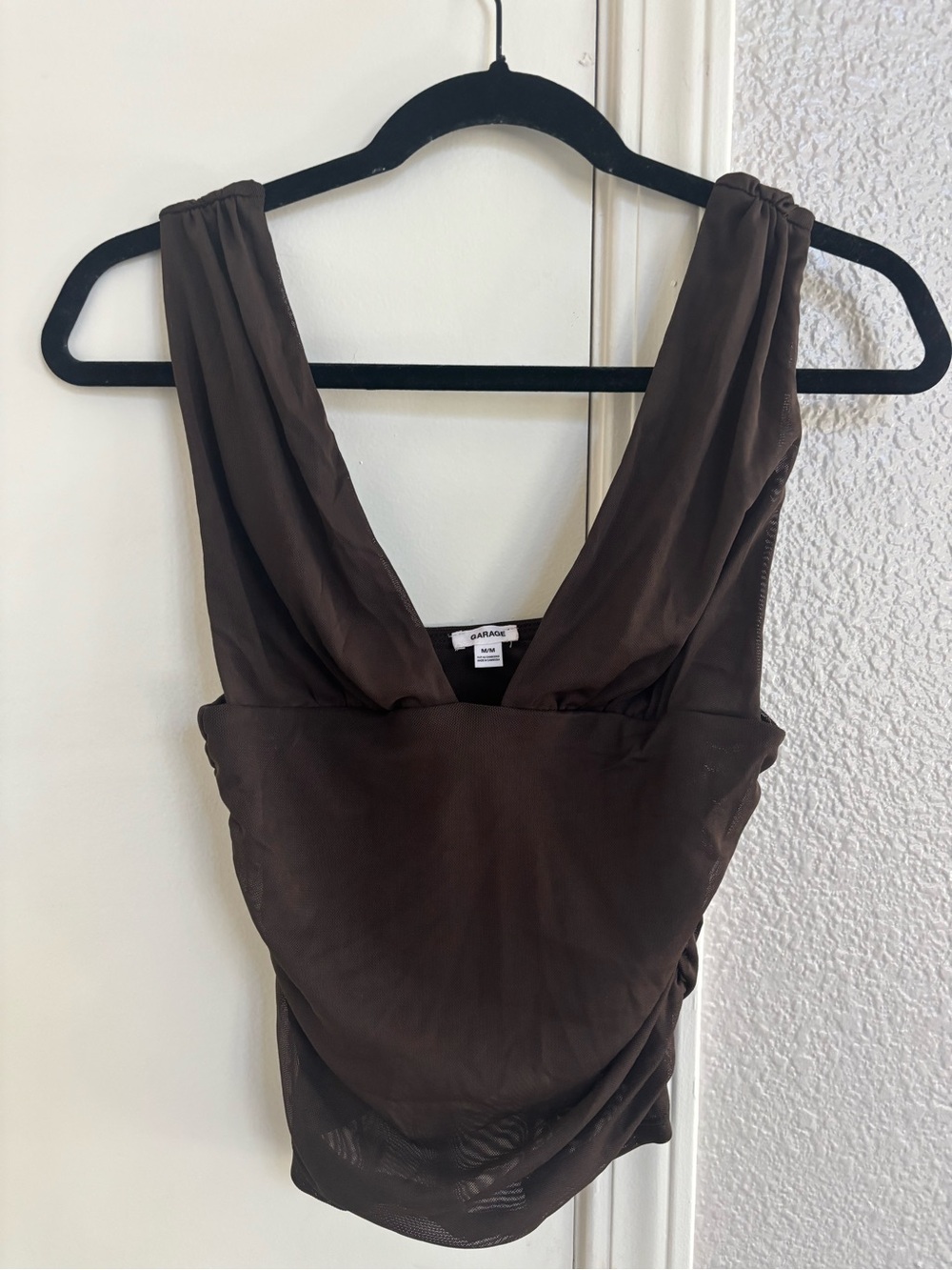 NWOT Garage Brown Draped V-Neck Sleeveless Camisole